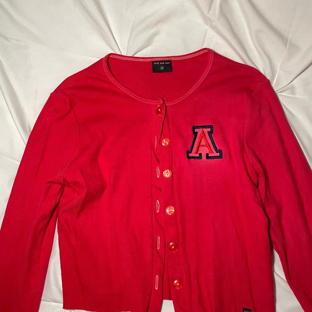 Red Classic Cardigan Sweater